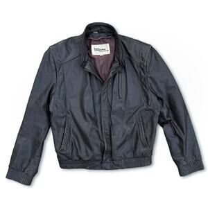 Vintage Wilsons Black Bomber Style Leather Jacket | Size 44 / Large